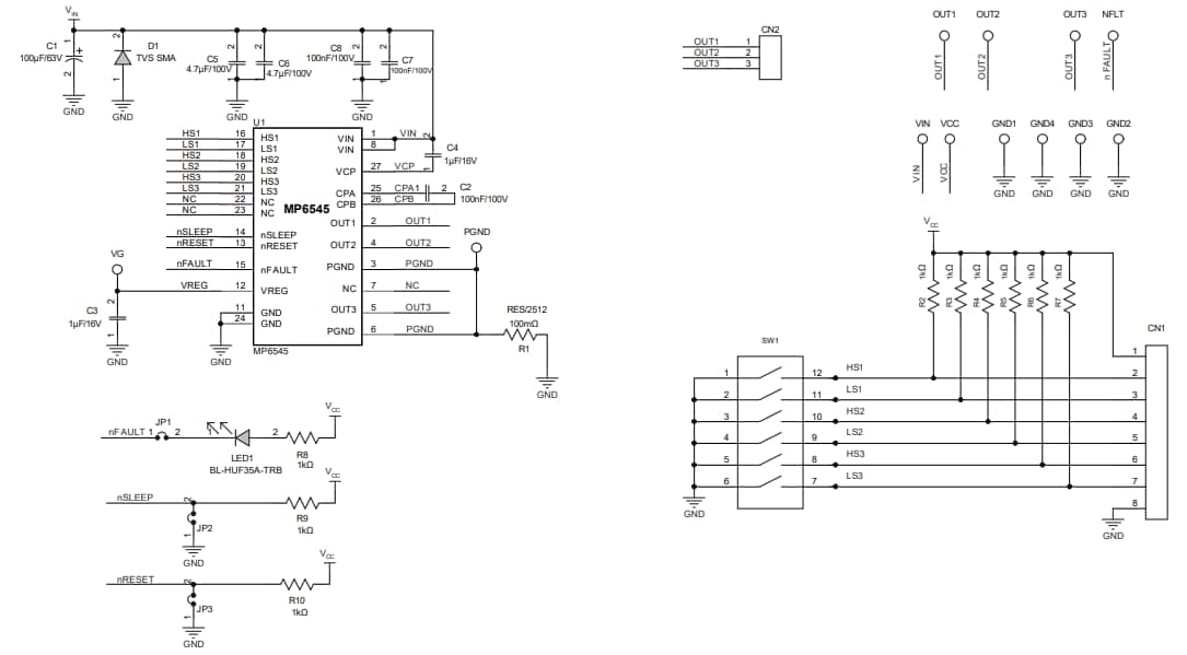 Schematic - Monolithic Power Systems (MPS) EV6545 Evaluation Boards